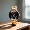 Calvin Klein Luxury Black Dial Gold Watch for Women