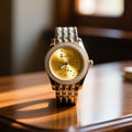 Michael Kors Elegant crystal Gold Dial Watch for Women