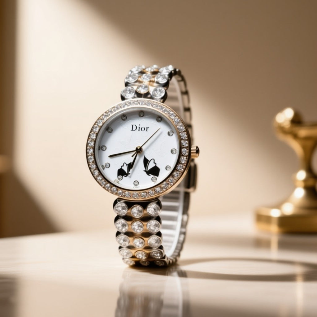 Dior Luxury Crystal Bezel Watch for Women