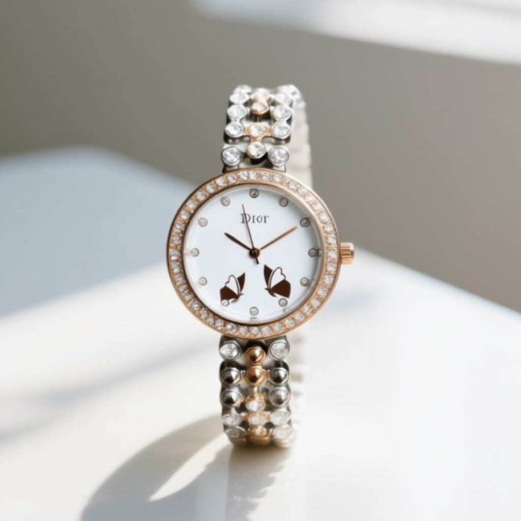 Dior Luxury Crystal Bezel Watch for Women