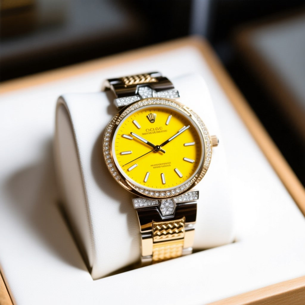 ROLEX Gold Dial Watch for Women