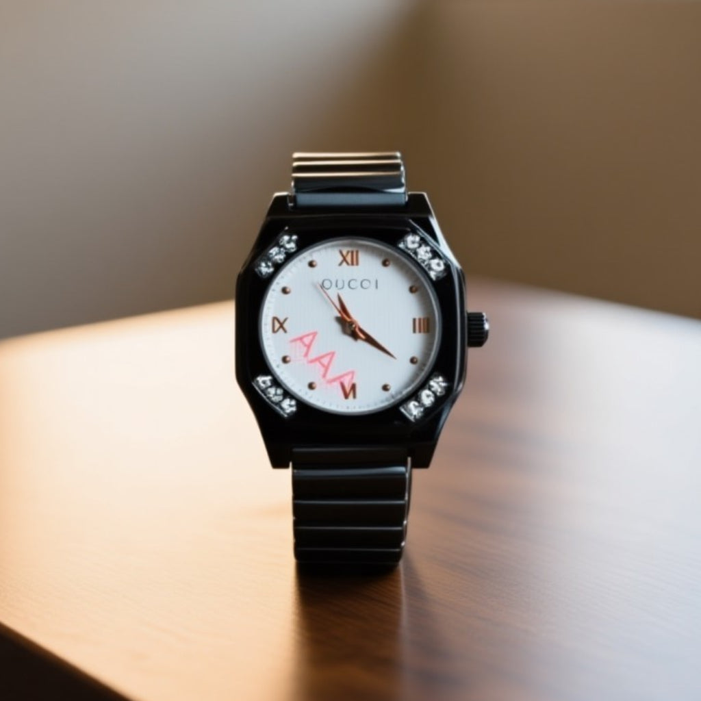GUCCI Black Premium 22mm Strap Watch for Women